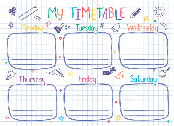 Home schooling timetable
