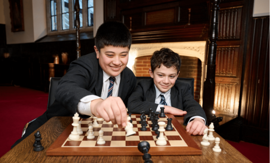 Brentwood school students playing chess 